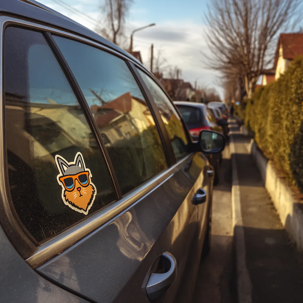 Custom sticker on car window