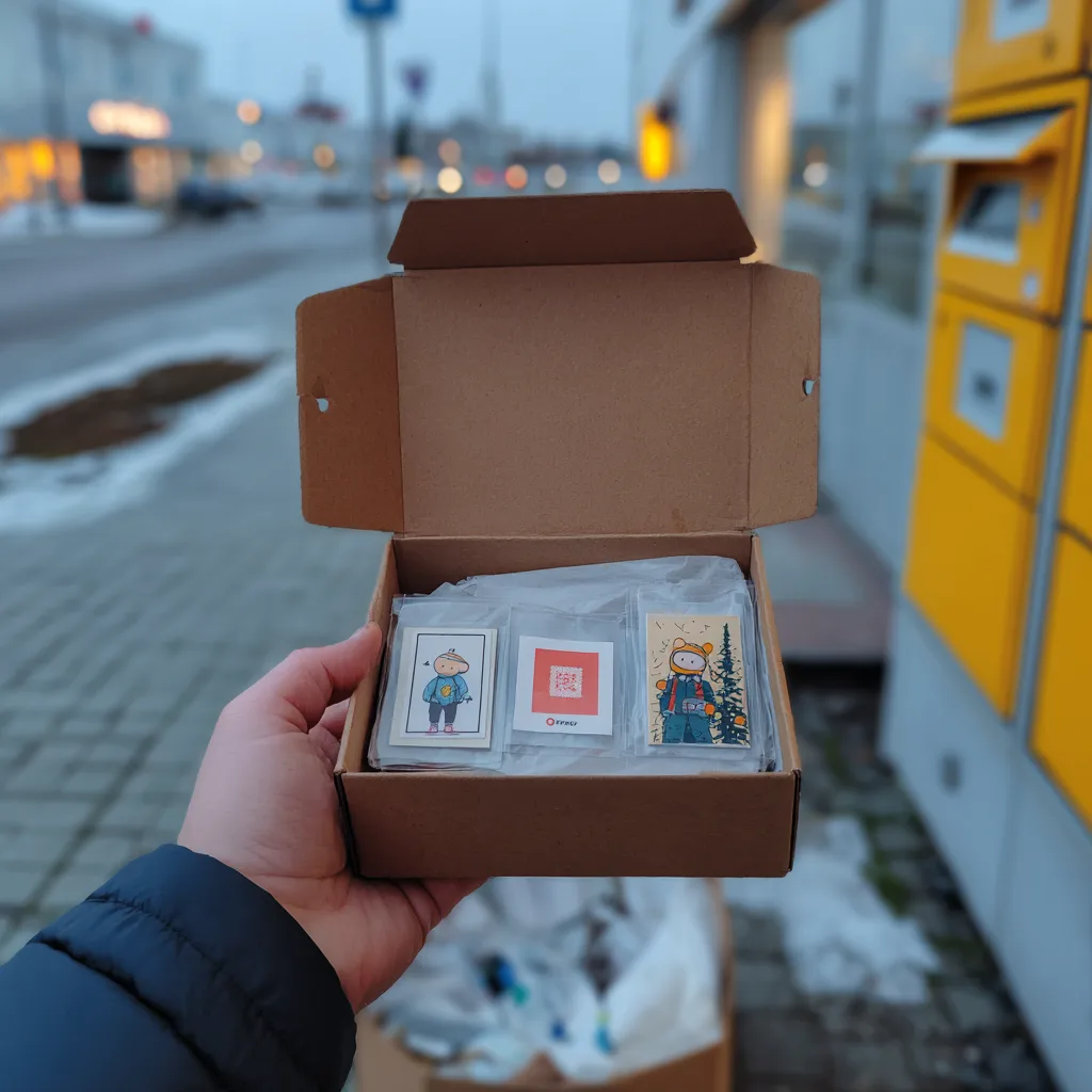 Unboxing sticker order at parcel locker
